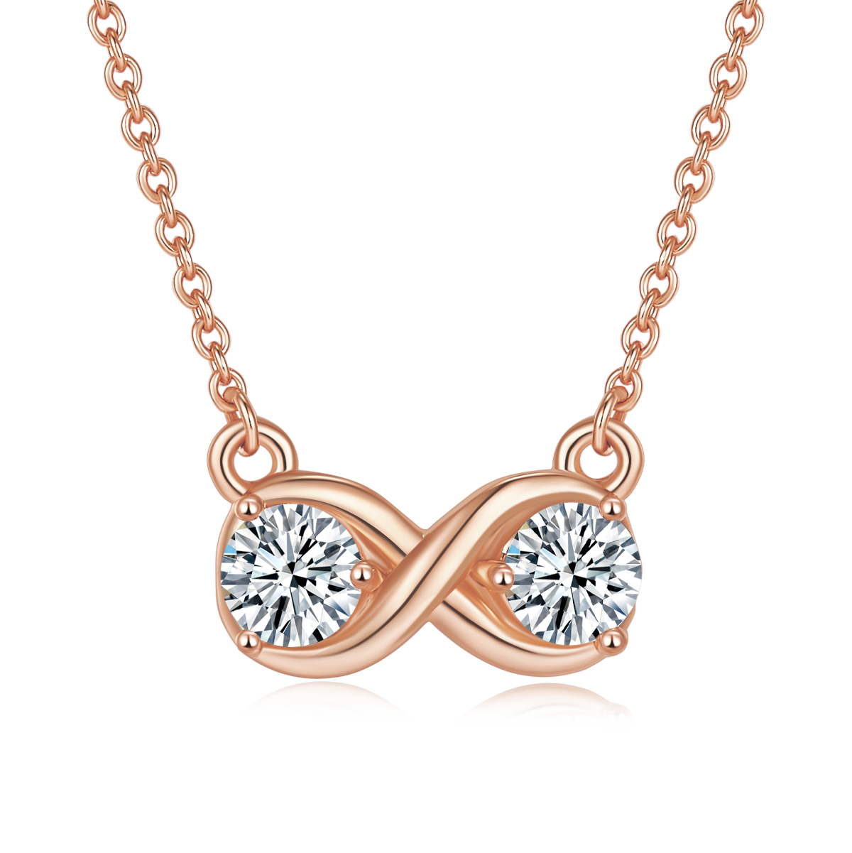 Double Ring Infinite Love Pendant S925 Silver Moissanite Grade D 1.0CT